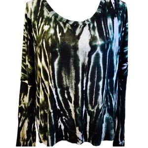 Michael Stars forest green patterned top-PERFECT